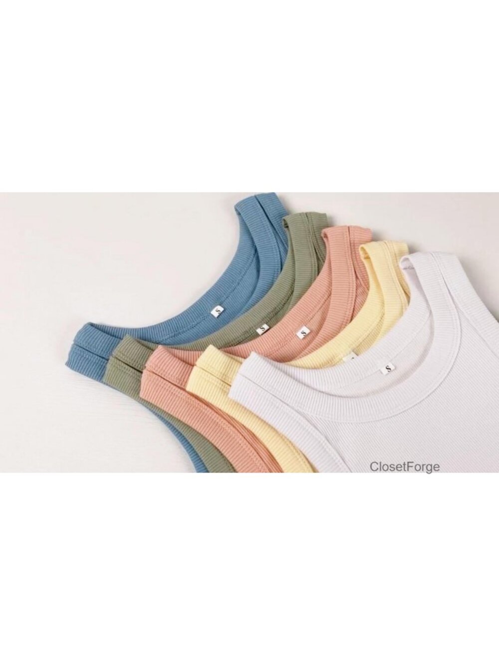 Sleeveless Ribbed Fitted Racerback High Neck Basic Tank Top - Picture 2 of 2